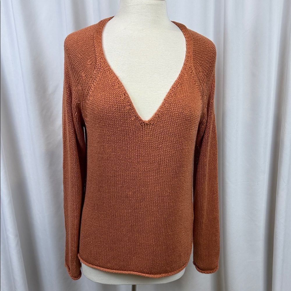 H&M Basic Women's Sweater in Burnt Orange, Medium